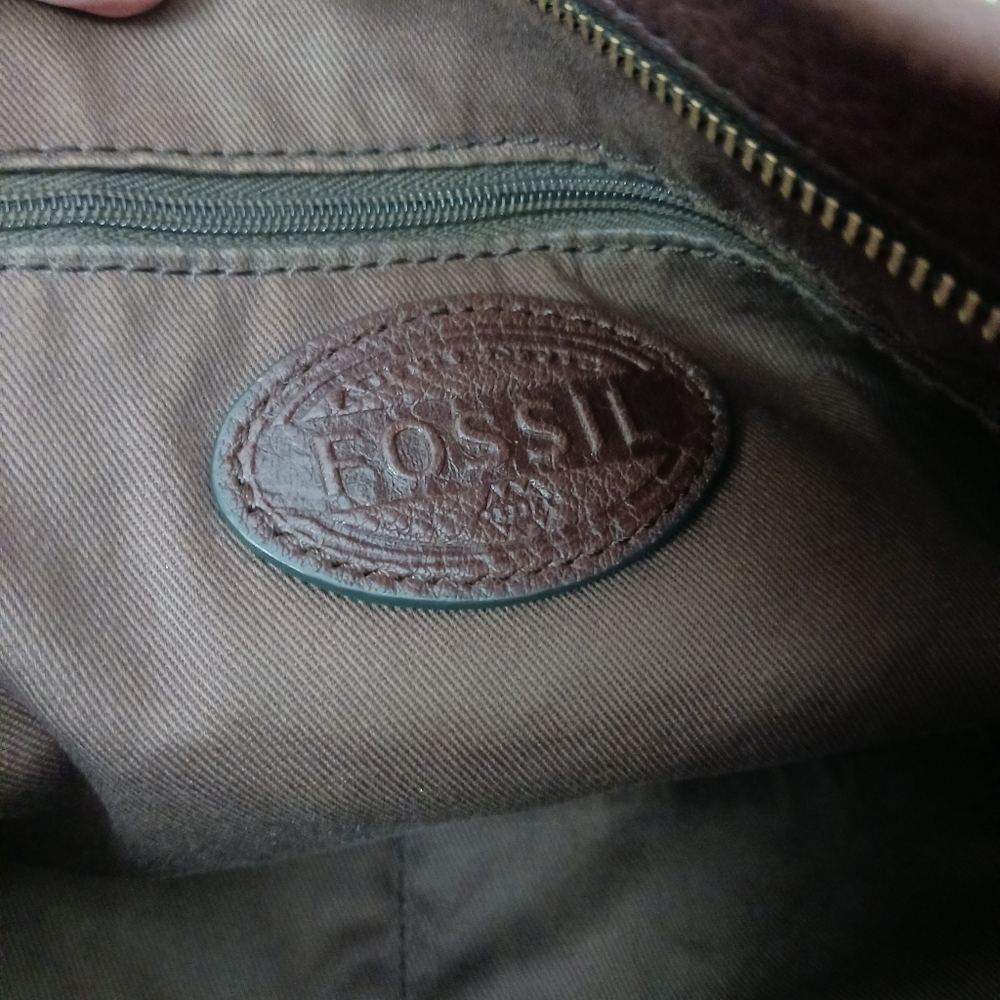 Fossil Brown Leather Satchel Bag - Picture 10 of 14